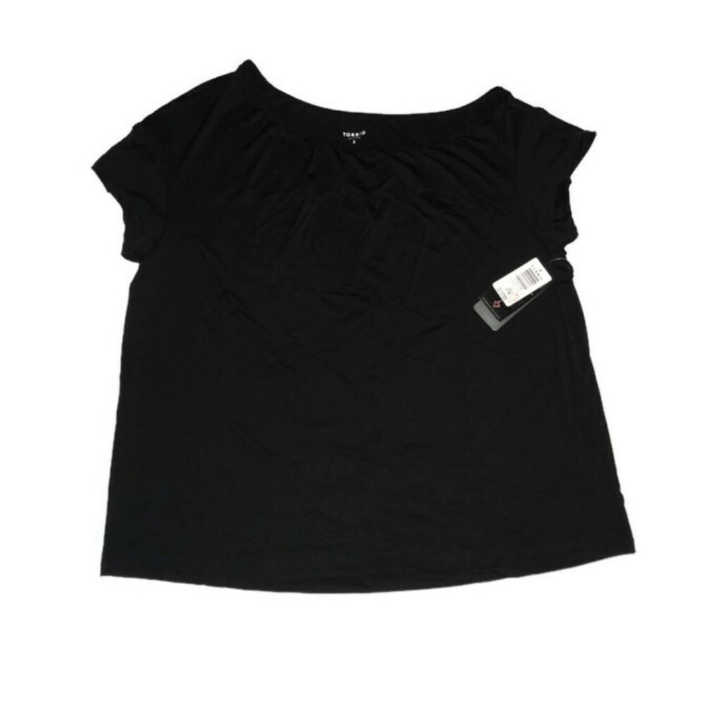 New Torrid Tech Jersey Off Shoulder Black T-Shirt Stretch Sz 2 2X 18/20